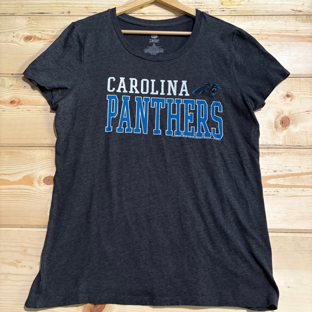 Carolina Panthers NFL Team Apparel Womens Gray‎ Graphic T Shirt Size L